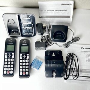 Panasonic KX‑TGD832 Cordless Phone 2 Handsets Answering Machine Open Box